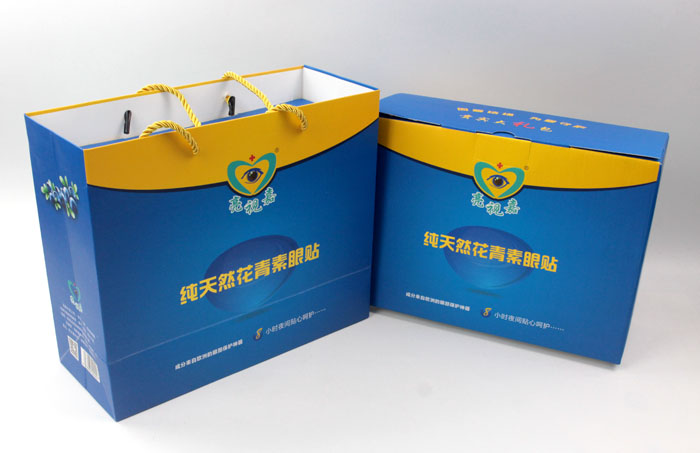 哪里可以做禮盒包裝？護(hù)眼神器亮視嘉護(hù)眼貼禮盒包裝+手提袋套裝出自長(zhǎng)沙印刷廠